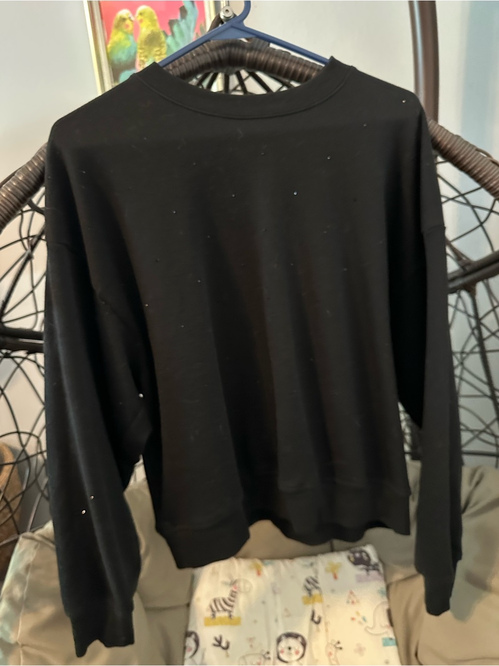Victoria's Secret Black Crewneck Sweatshirt with Subtle Embellishments